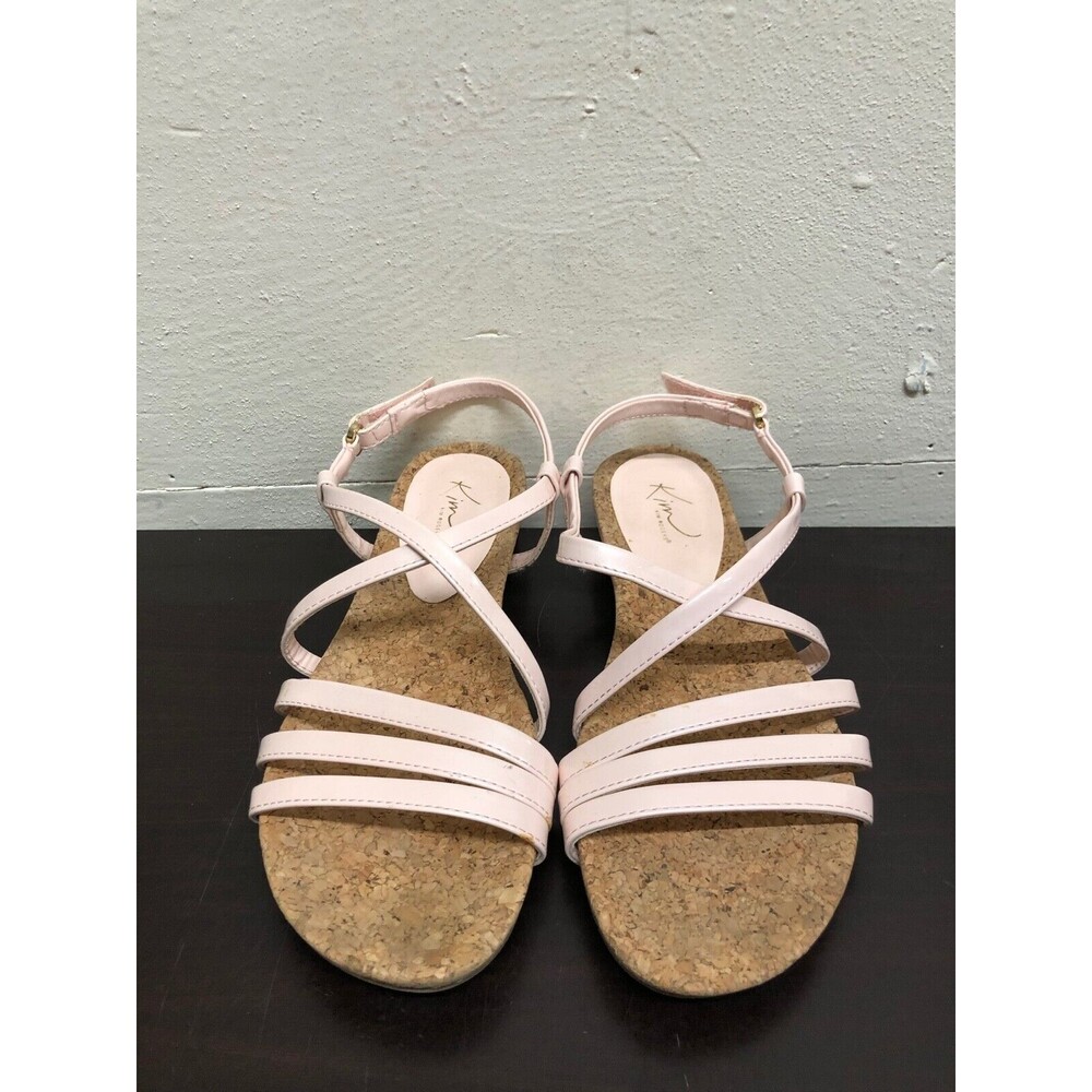 Kim Rogers Dyna Blush Pink Strappy Wedge man made materials Sandals size 7M